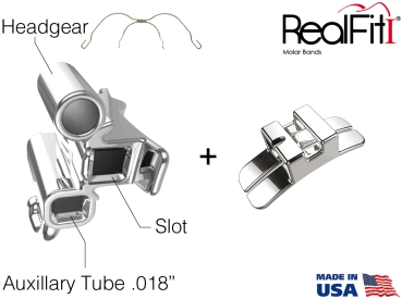 RealFit™ I - OK, 3-fach-Kombination + pal. Schloß (Zahn 17, 16) Roth .018"