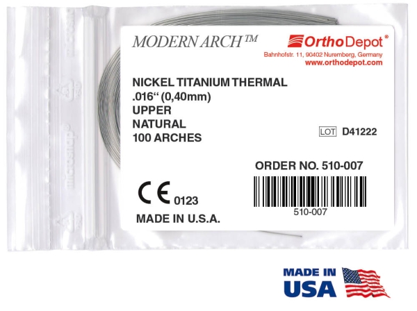 Nickel-Titan thermoaktiv, Natural, VIERKANT