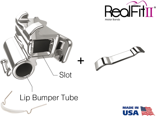 RealFit™ II snap - UK, Zweifach-Kombination inkl. Lip Bumper-Tube (Zahn 46) Roth .022"