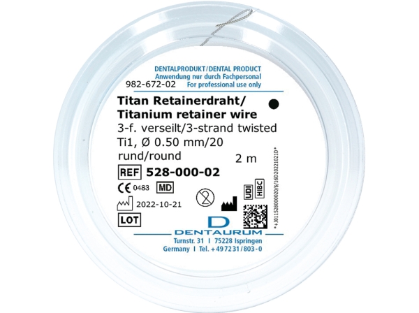 Titan Retainerdraht 0,5mm/20 2M Rl